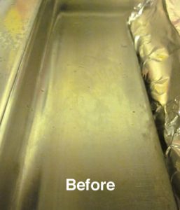 cleaning stove top with Spiff Cloth